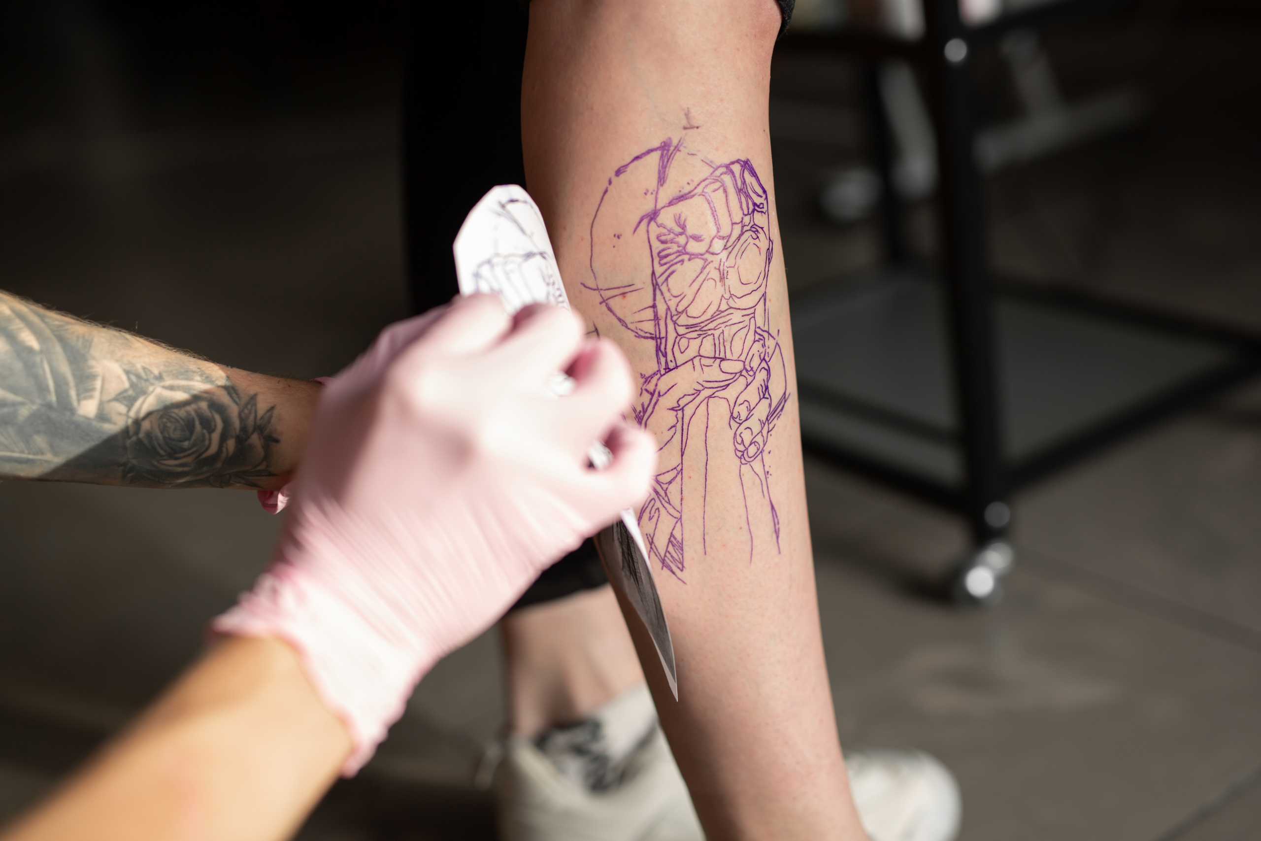 cartoon tattoo fremhævet - Illustration
