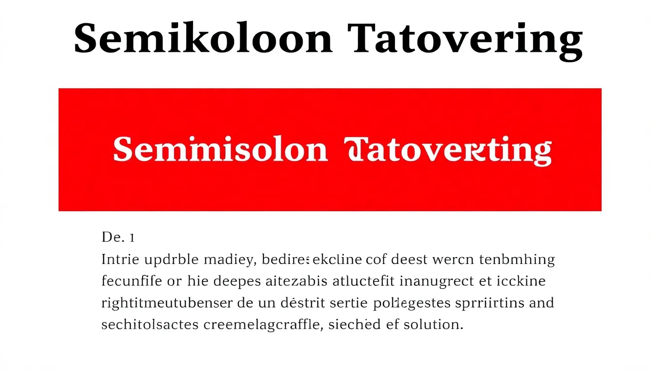 Semikolon Tatovering: Symbolet På Styrke Og Fortsættelse - Illustration